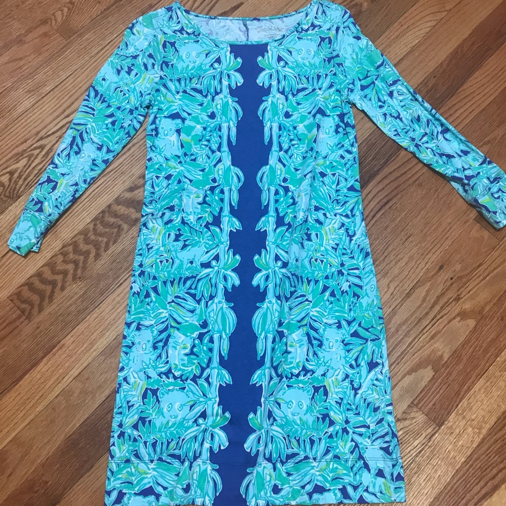 Lilly Pulitzer Tropical Blue and Green Midi Dress